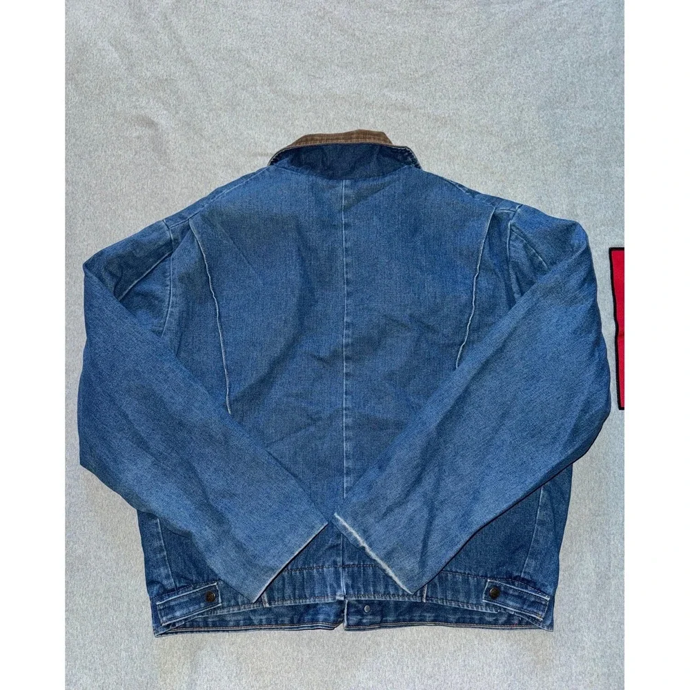 VTG Key Imperial Quilt Lined Denim Chore Trucker Jacket‎ Button Size Large